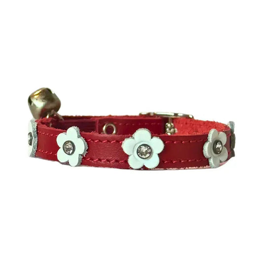DOGUE Australian Made Leather Flower Cat Collar - DOGUE