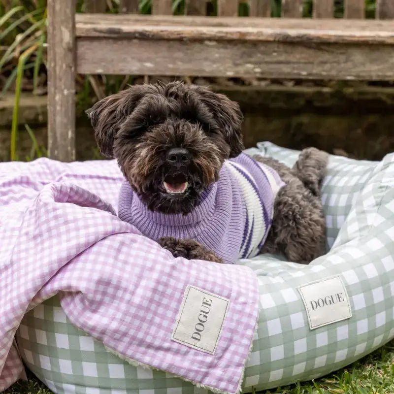 DOGUE Gingham Bolster Dog Beds - DOGUE