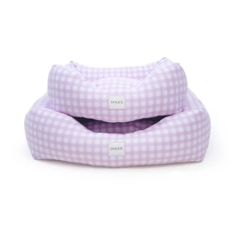 DOGUE Gingham Bolster Dog Beds - DOGUE