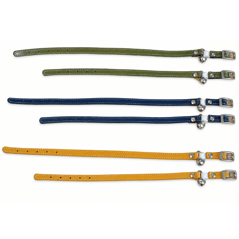 DOGUE Classic Stitch Leather Cat Collar