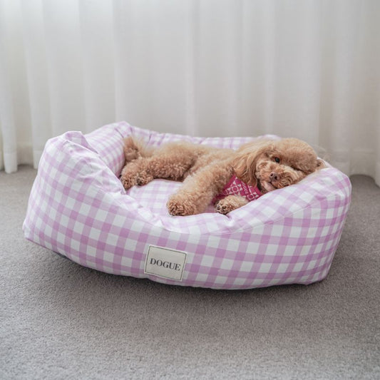 DOGUE Gingham Bolster Dog Beds - DOGUE
