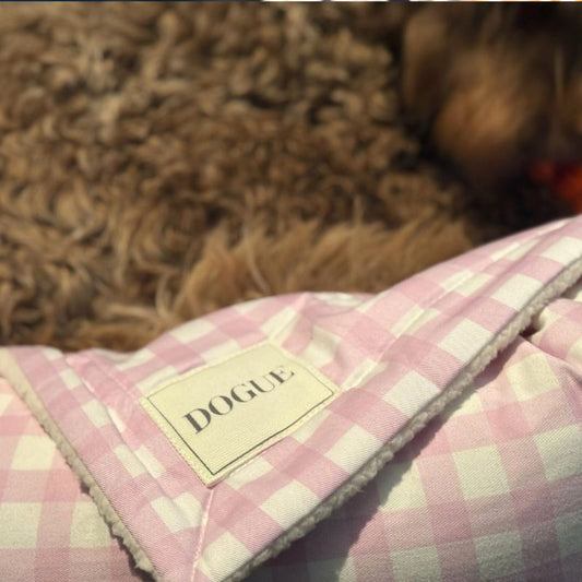 DOGUE Large Gingham Dog Blanket Mauve | Buy Online at DOGUE Australia