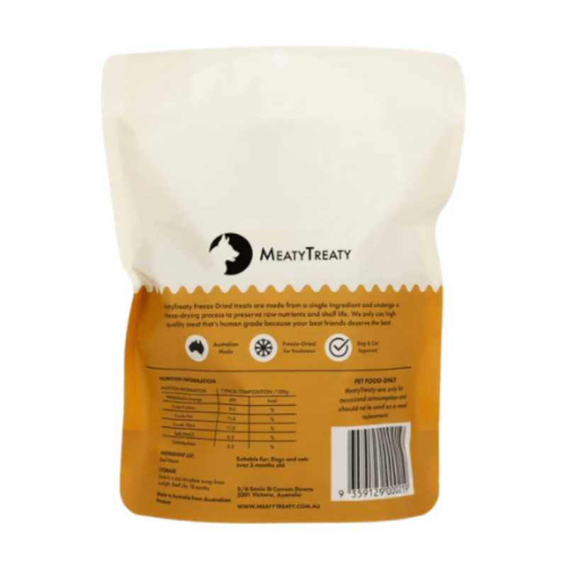 Meaty Treaty Freeze Dried Beef Hearts Dog Treat