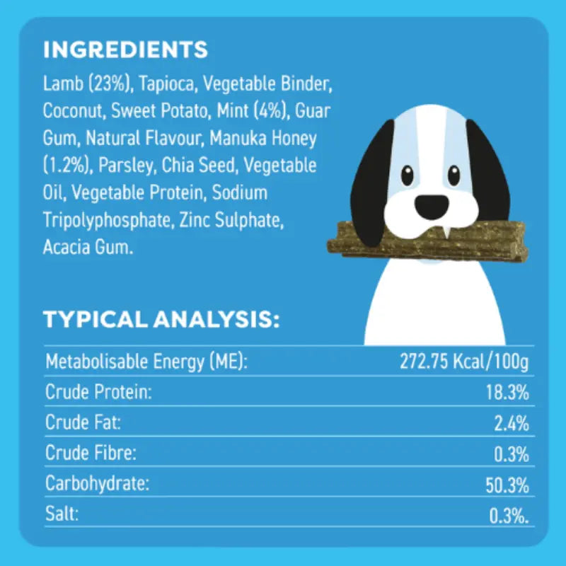 Bell & Bone Dog Dental Sticks Lamb, Mint & Manuka Honey | Buy Online at DOGUE Australia