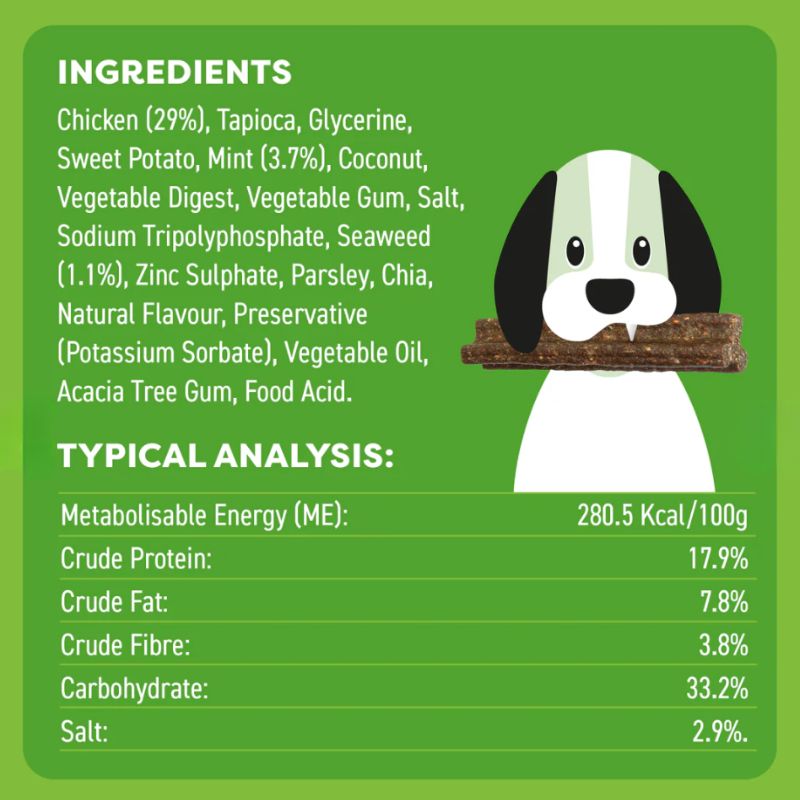 Bell & Bone Dog Dental Sticks Chicken, Mint & Seaweed - DOGUE