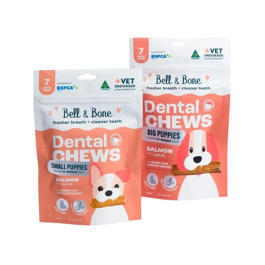 Bell & Bone Puppy Dental Chews Salmon & Carrot - DOGUE