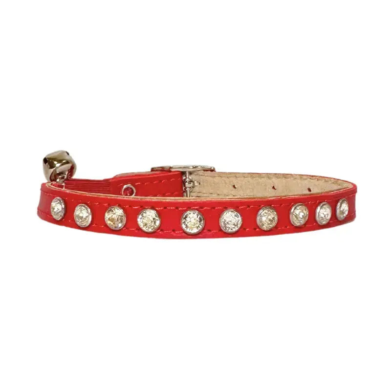 DOGUE Australian Made Leather Coco Crystal Cat Collar Cat Collar DOGUE Red 