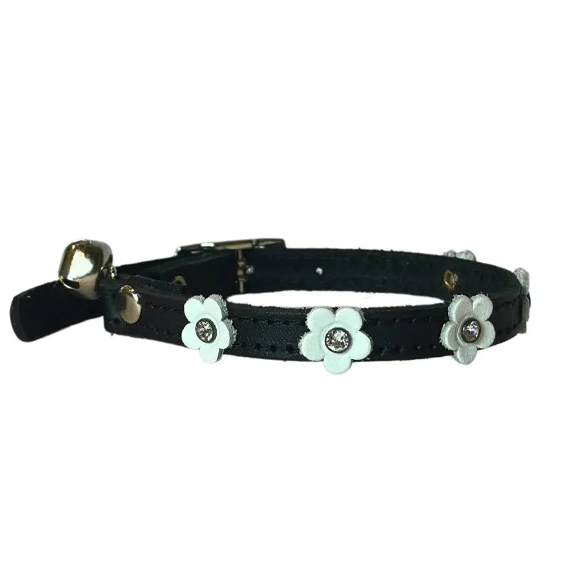 DOGUE Australian Made Leather Flower Cat Collar