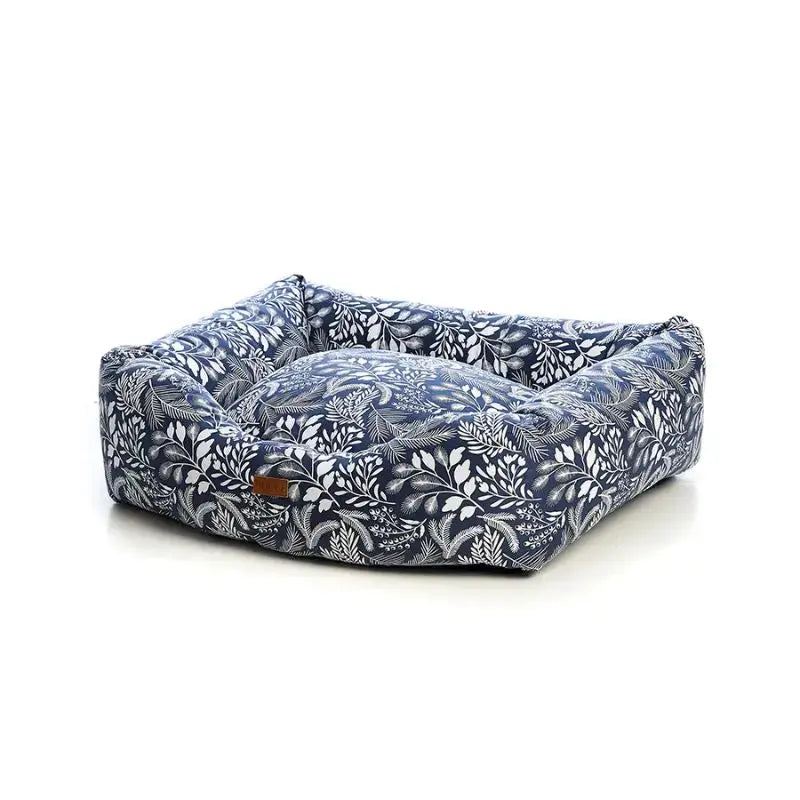 DOGUE Bolster Wildflower Navy Dog Bed - DOGUE