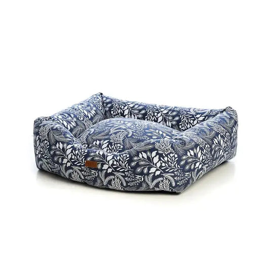 DOGUE Bolster Wildflower Navy Dog Bed - DOGUE