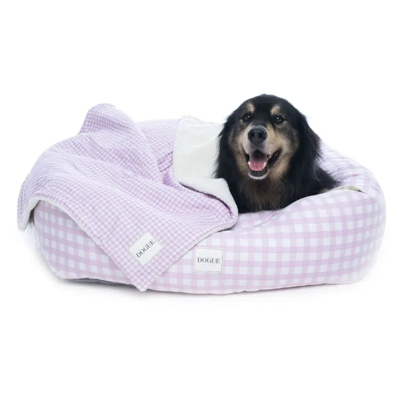 DOGUE Gingham Bolster Dog Beds - DOGUE
