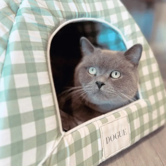 DOGUE Gingham Green Cat Bed - DOGUE