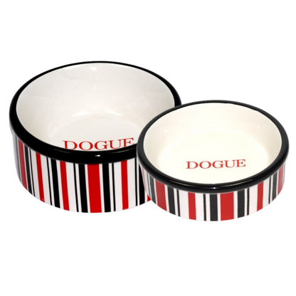 DOGUE Original Ceramic Candy Stripe Bowl Red