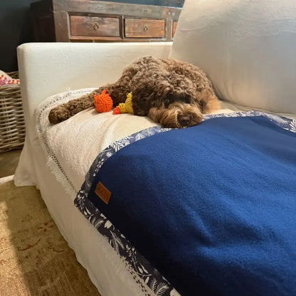 DOGUE Wildflower Fleece Dog Blanket Navy - DOGUE