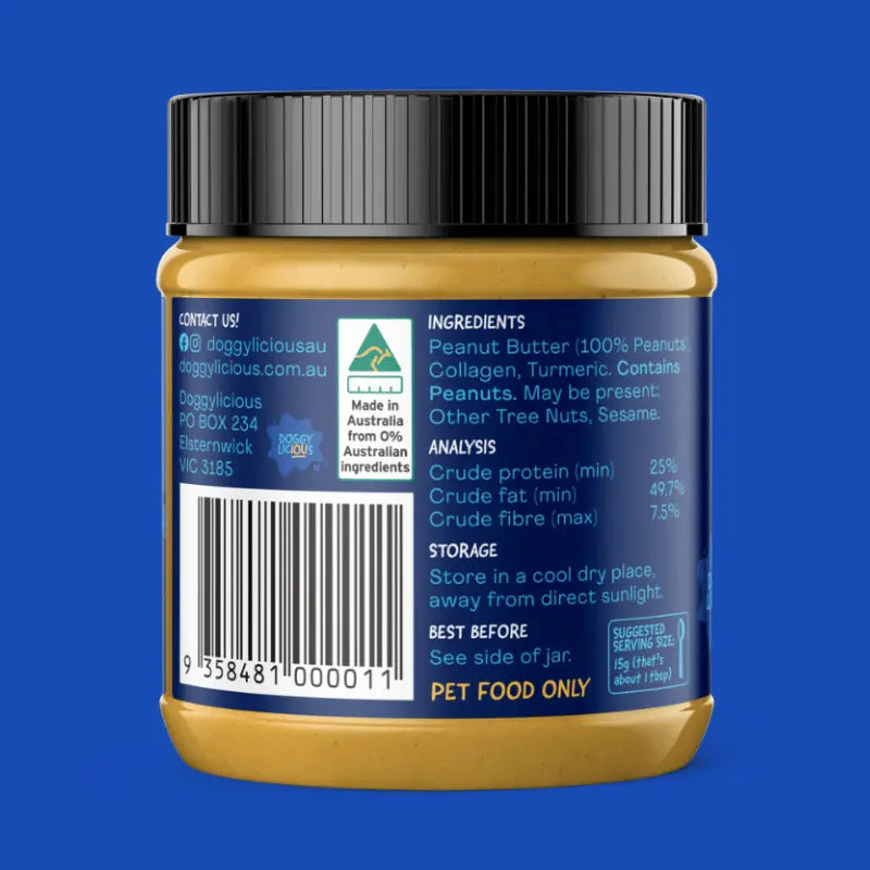 Doggylicious Doggy Hip, Joint and Coat Peanut Butter | Buy Online at DOGUE Australia