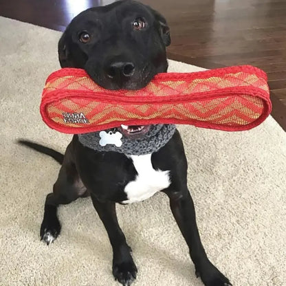DuraForce Bone ZigZag Dog Toy Red - DOGUE