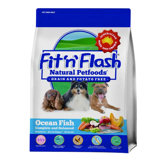 Fit 'n' Flash Dry Dog Food 2kg Ocean Fish | Buy Online at DOGUE Australia