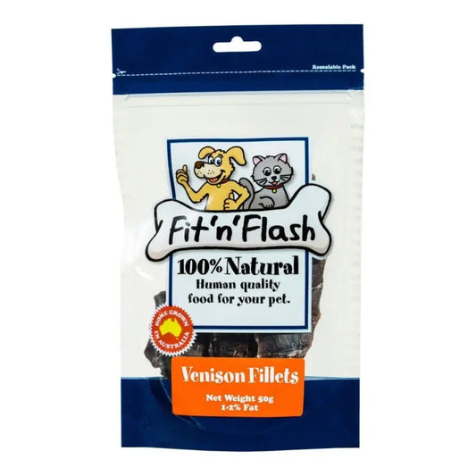 Fit 'n' Flash Venison Fillets Dog Treat 50g - DOGUE