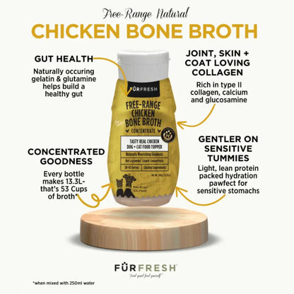 FurFresh Free-Range Chicken Bone Broth Meal Topper | Buy Online at DOGUE Australia
