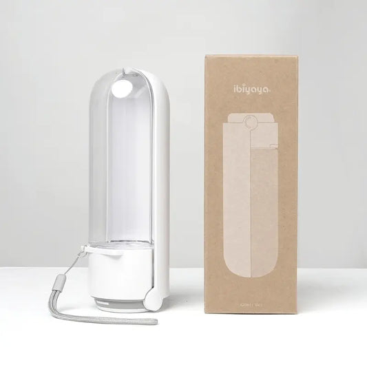 Ibiyaya Pupoasis Fold & Go Water Bottle White | Buy Online at DOGUE Australia