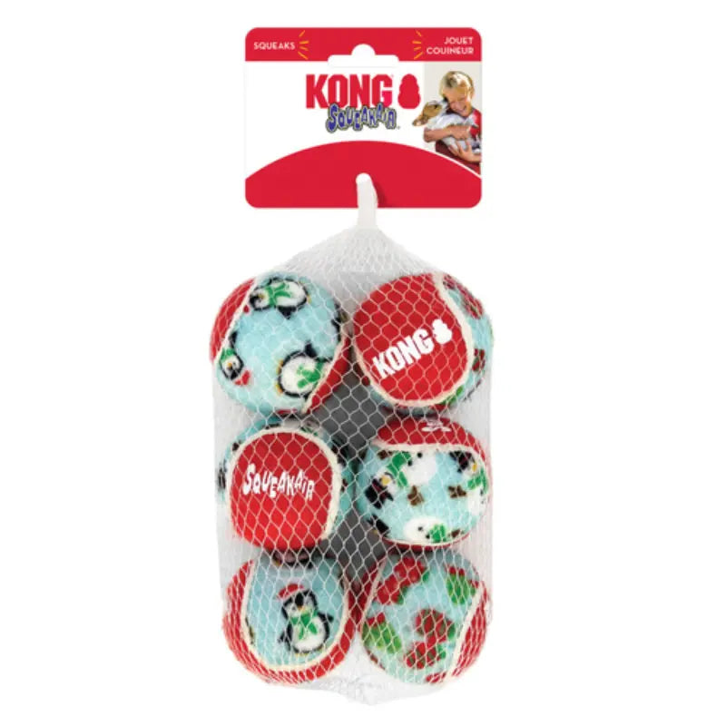KONG Holiday SqueakAir Dog Balls 6-pack | Buy Online at DOGUE Australia