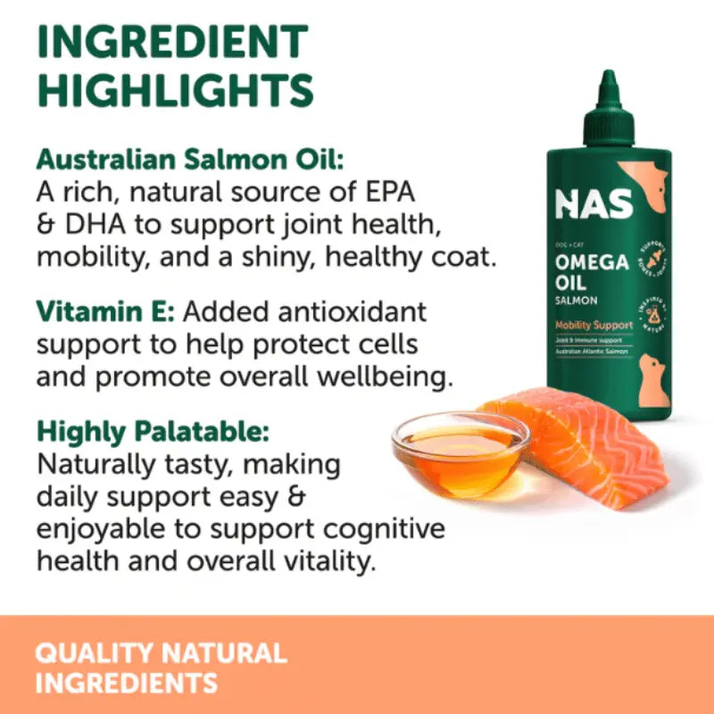 NAS Omega Oil Salmon 500ml | Buy Online at DOGUE Australia
