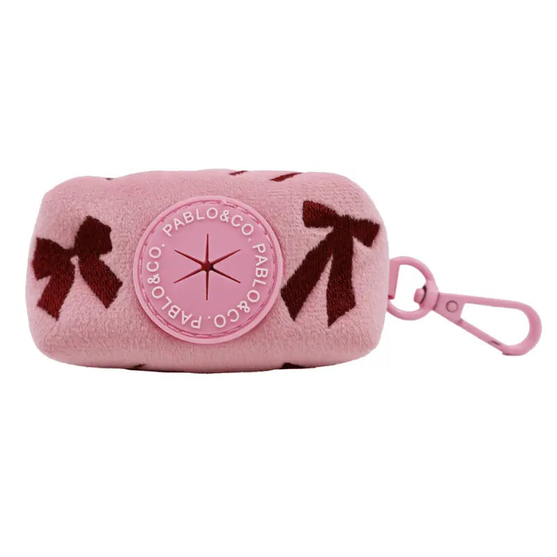 Pablo & Co Velvet Blush Bows Poop Bag Holder | Buy Online at DOGUE Australia