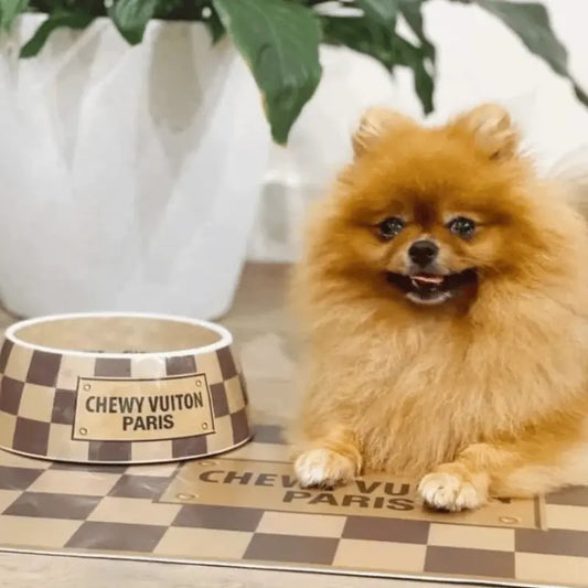 Romiet Chewy Vuiton Brown Dog Bowl | Buy Online at DOGUE Australia