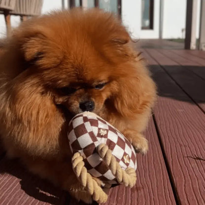 Romiet Chewy Vuiton Cream Handbag Dog Toy | Buy Online at DOGUE Australia
