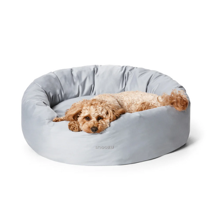 Snooza Cooling Cuddler Dog Bed Silver Lifestyle 