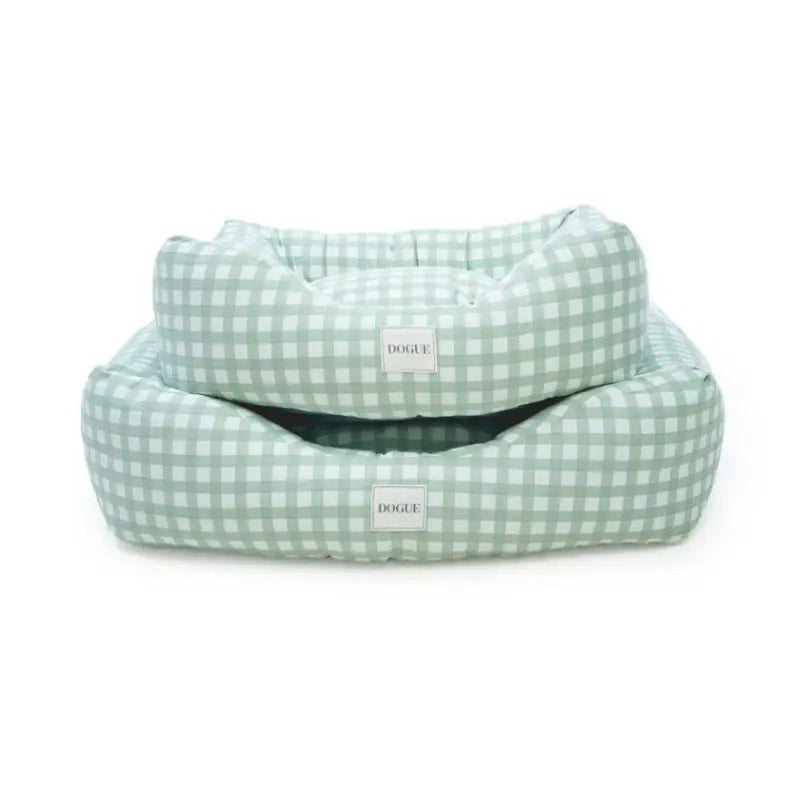 DOGUE Gingham Bolster Green Dog Bed | Buy Online at DOGUE Australia