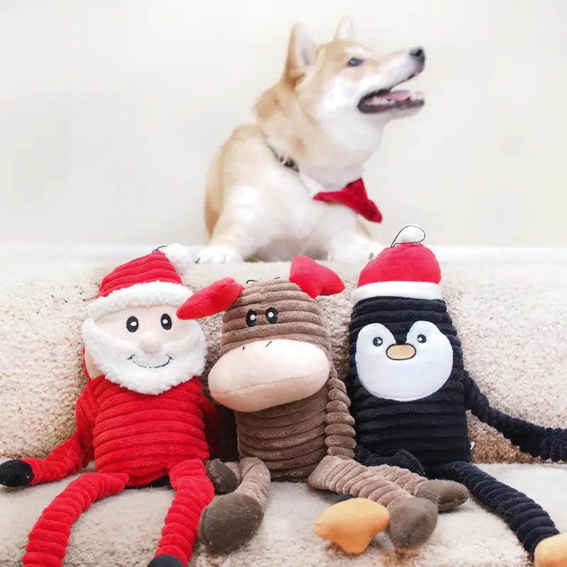 ZippyPaws Holiday Crinkle Santa Dog Toy - DOGUE