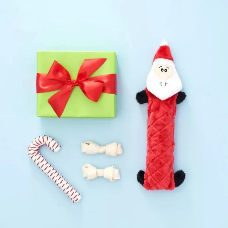 ZippyPaws Holiday Jigglerz Santa Dog Toy