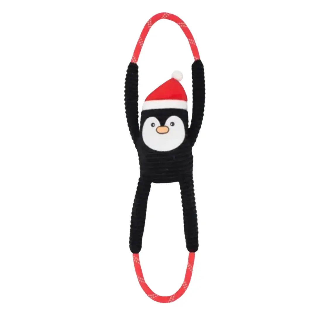 ZippyPaws Holiday RopeTugz Penguin Dog Toy - DOGUE
