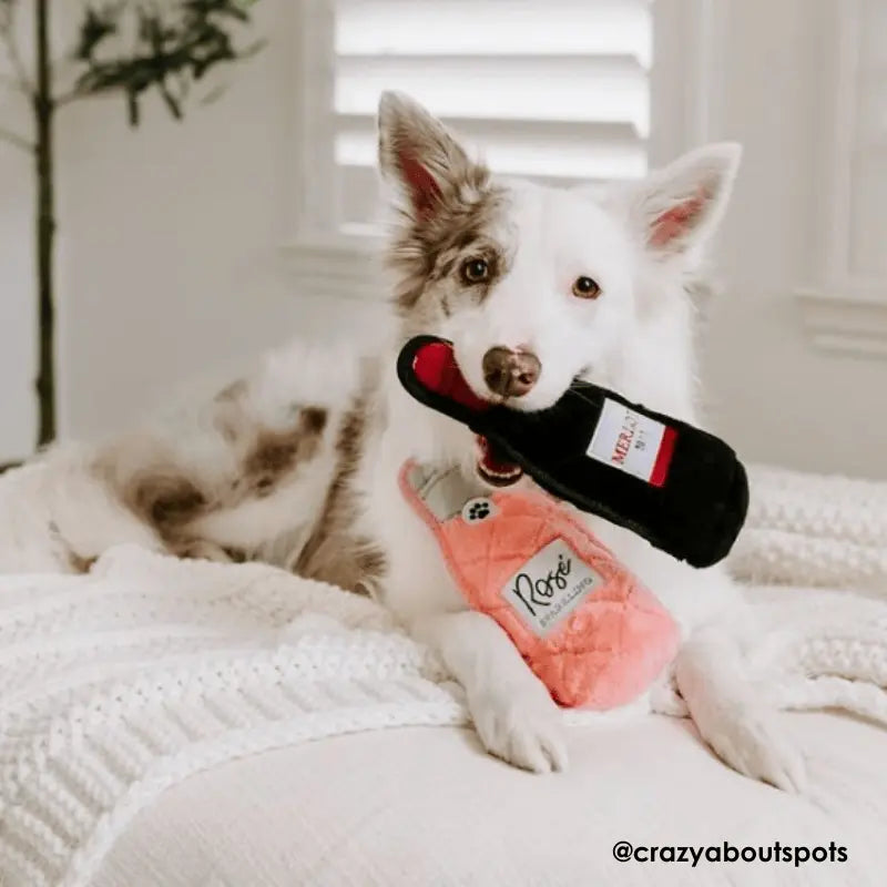 ZippyPaws Valentines Z-Stitch Happy Hour Crusherz Dog Toy Merlot & Rosé | Buy Online at DOGUE Australia