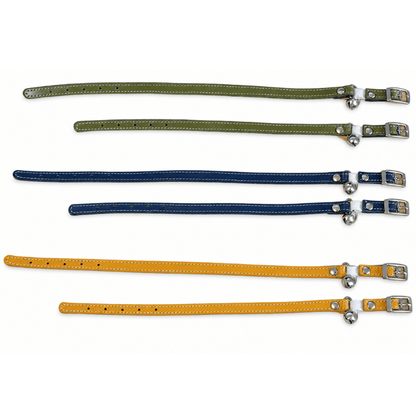 DOGUE Classic Stitch Leather Cat Collar