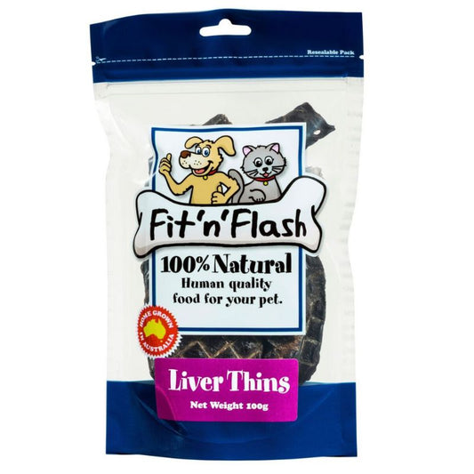 Fit 'n' Flash Liver Thins Dog Treat 100g - DOGUE