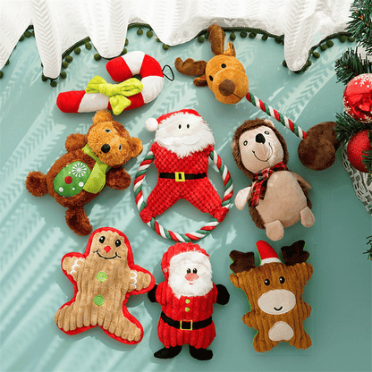 Holiday Plush Ring Dog Toy