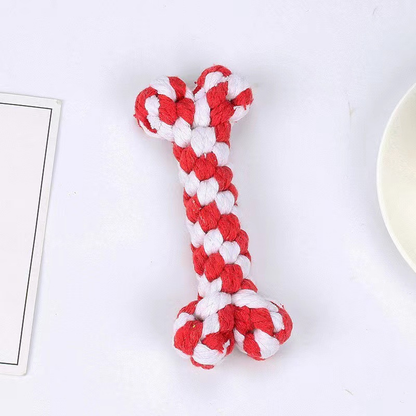Holiday Rope Bone Dog Toy