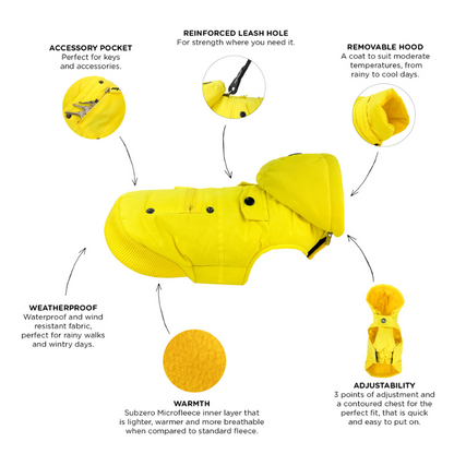 Huskimo Mt Buller Dog Jacket Yellow