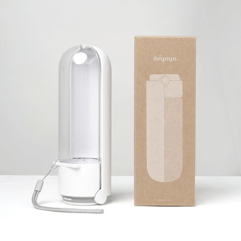 Ibiyaya Pupoasis Fold & Go Water Bottle White