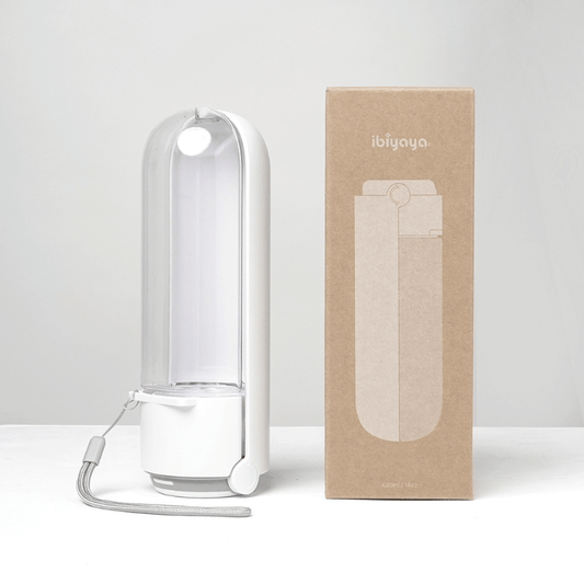 Ibiyaya Pupoasis Fold & Go Water Bottle White
