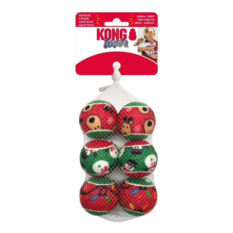 KONG Holiday Tennis Balls Dog Toy 6pk Buy Online at DOGUE