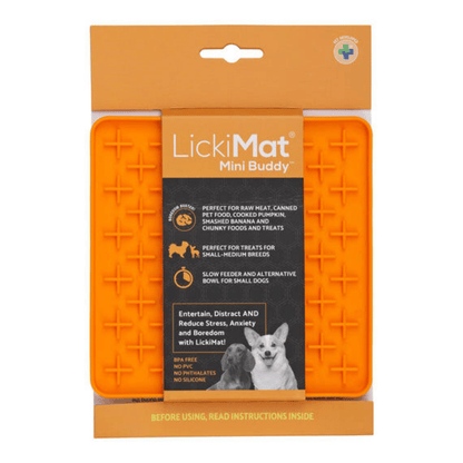 LickiMat Mini Buddy Dog Mat Orange