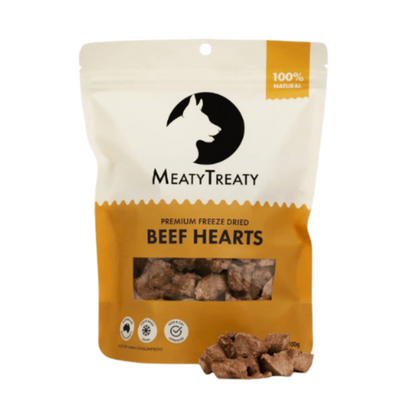Meaty Treaty Freeze Dried Beef Hearts Dog Treat