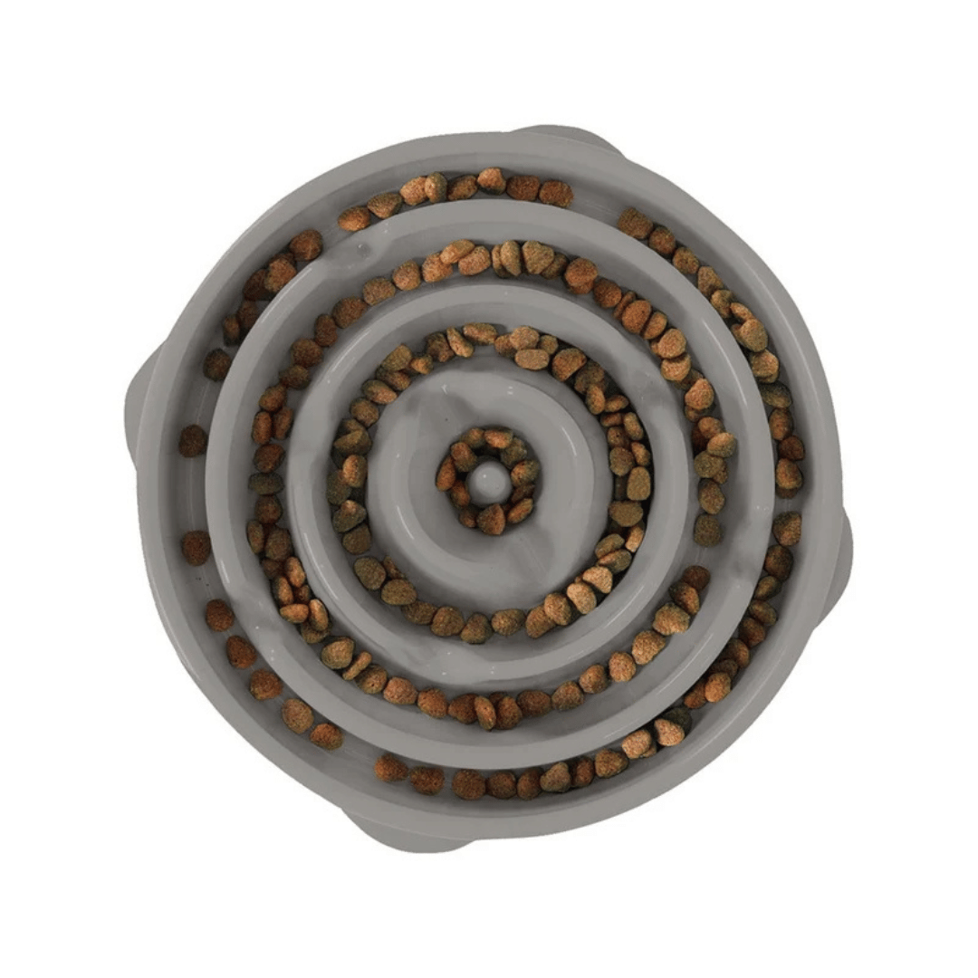 Outward Hound Slow Feeder Dog Bowl Grey