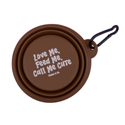 Pablo & Co Collapsible Dog Bowl Brown