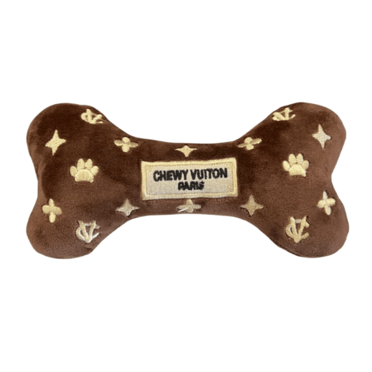 Romiet Chewy Vuiton Brown Bone Dog Toy