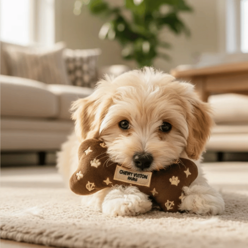 Romiet Chewy Vuiton Brown Bone Dog Toy