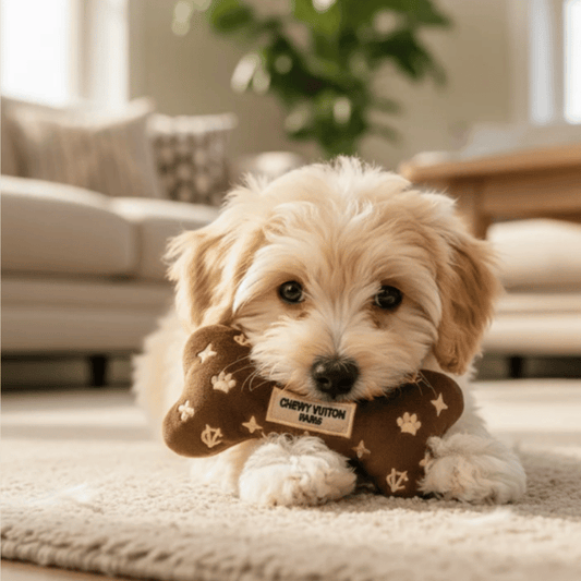 Romiet Chewy Vuiton Brown Bone Dog Toy